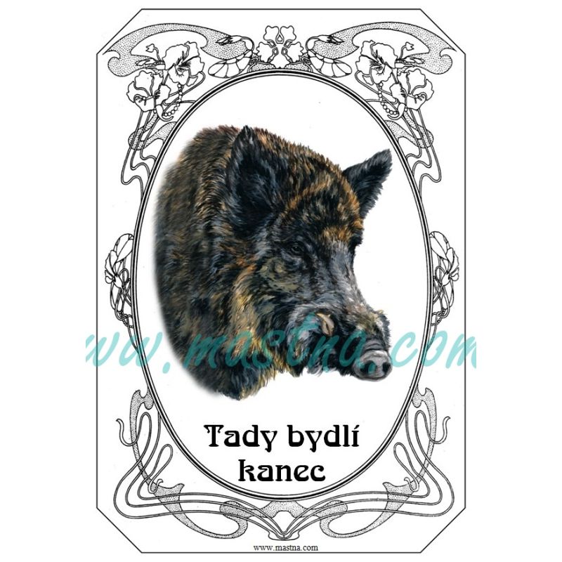 Kanec, divočák, myslivost, cedulka žertovná