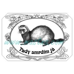 Cedulka fretka kreslená