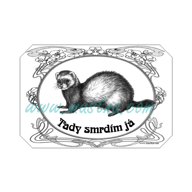Cedulka fretka kreslená