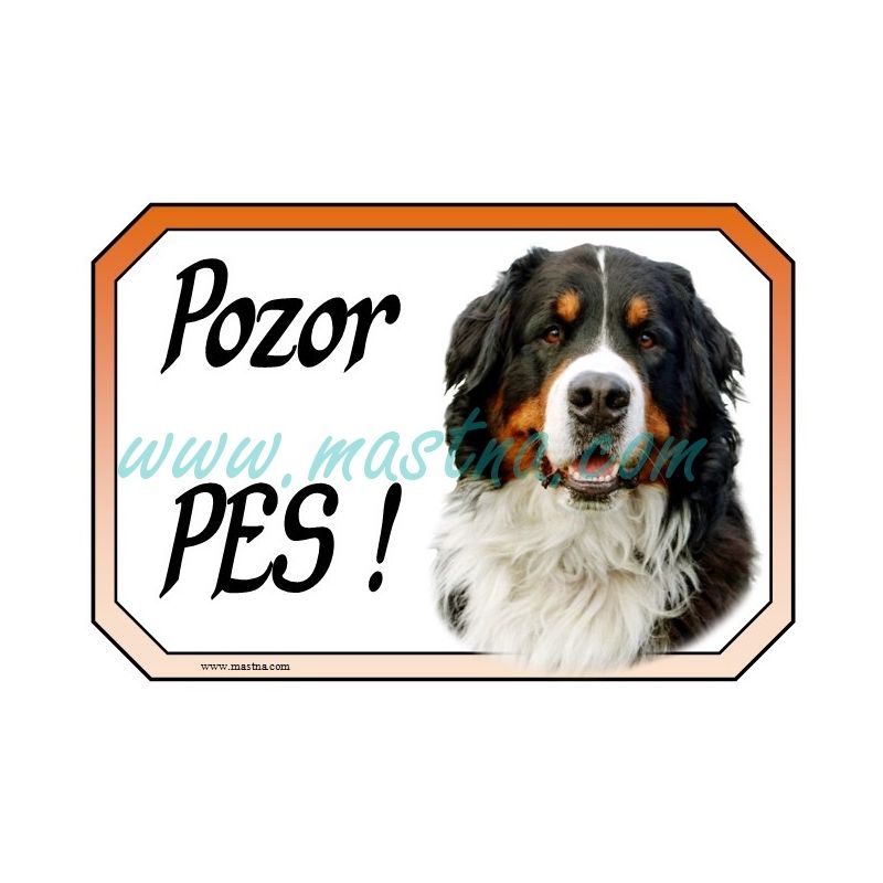 Cedulka bernský salašnický pes pozor