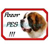 Cedulka bernardýn - svatobernardský pes pozor