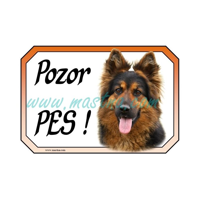 Chodský pes, cedulka pozor