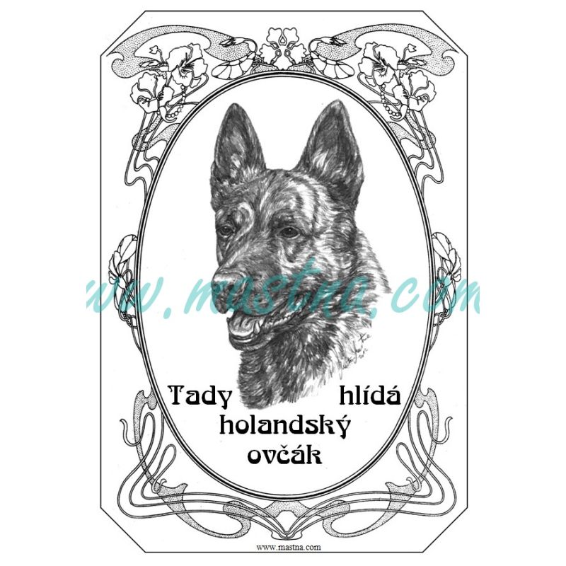Cedulka holandský ovčák ovál