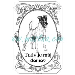 Cedulka foxteriér hladkosrstý secesní