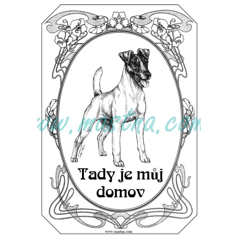 Cedulka foxteriér hladkosrstý secesní